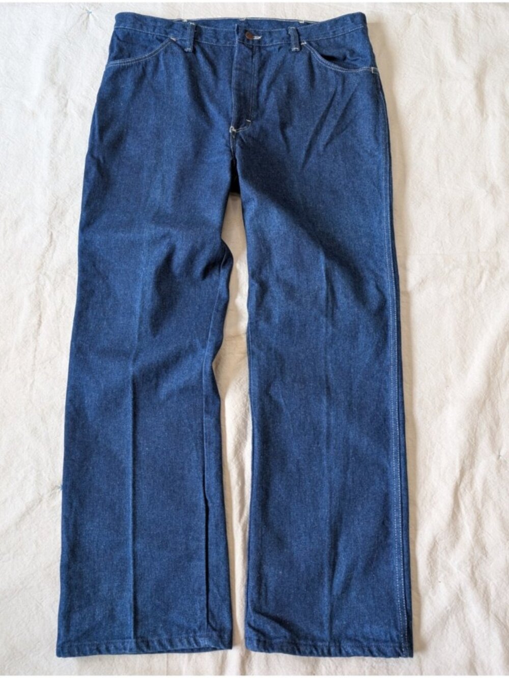 VTG Wrangler Maverick 80s Dark Wash Classic Cowboy Bootcut Cotton Denim USA 38